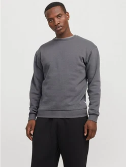 JACK & JONES Sweatshirt JJEBradley Dunkelgrau/Hellgrau/Grau