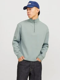 Sweatshirt JJEBRADLEY SWEAT HALF ZIP NOOS mit Troyer Kragen