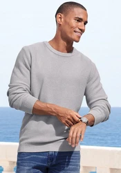 John Devin Strickpullover Grau/Hellgrau