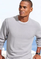 John Devin Strickpullover Grau/Hellgrau