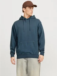 Jack & Jones Kapuzensweatshirt JJECHARGE FADED SWEAT HOOD Dunkelblau/Blau/Türkis/Grau
