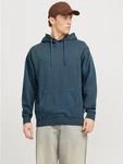 Jack & Jones Kapuzensweatshirt JJECHARGE FADED SWEAT HOOD Dunkelblau/Blau/Türkis/Grau