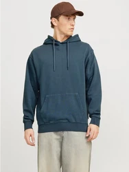 Jack & Jones Kapuzensweatshirt JJECHARGE FADED SWEAT HOOD Dunkelblau/Blau/Türkis/Grau