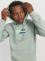 Jack & Jones Hoodie JJECORP GRAPHIC SWEAT HOOD Grün/Dunkelgrün