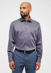 Eterna Langarmhemd COMFORT FIT NON IRON Dunkelblau/Lila/Hellblau/Braun/Blau