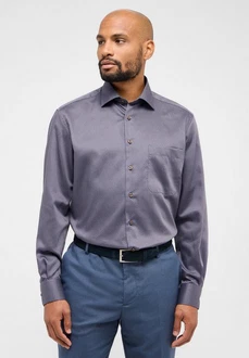Eterna Langarmhemd COMFORT FIT NON IRON Dunkelblau/Lila/Hellblau/Braun/Blau