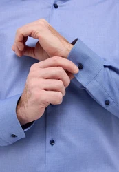 Eterna Langarmhemd SLIM FIT NON IRON Hellblau/Dunkelblau/Blau/Grau