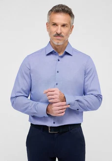 Eterna Langarmhemd SLIM FIT NON IRON Hellblau/Dunkelblau/Blau/Grau