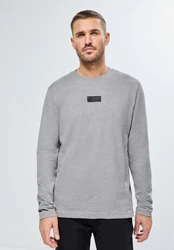 STREET ONE MEN Langarmshirt Grau/Hellgrau