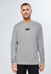 STREET ONE MEN Langarmshirt Grau/Hellgrau