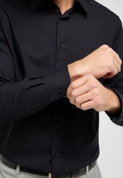 Eterna Langarmhemd MODERN FIT NON IRON Dunkelblau/Schwarz/Dunkelgrau