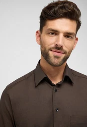 Eterna Langarmhemd MODERN FIT NON IRON Dunkelbraun/Khaki/Dunkelgrün/Braun
