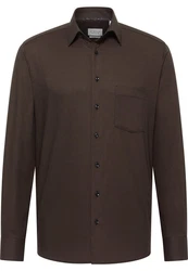 Eterna Langarmhemd MODERN FIT NON IRON Dunkelbraun/Khaki/Dunkelgrün/Braun