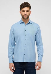 Eterna Langarmhemd MODERN FIT EASY IRON Hellblau/Blau