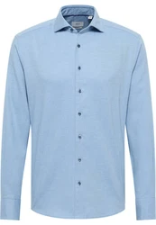 Eterna Langarmhemd MODERN FIT EASY IRON Hellblau/Blau