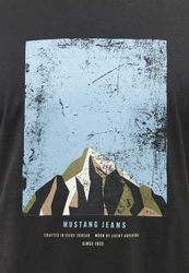 MUSTANG Kurzarmshirt T-Shirt Dunkelgrau/Schwarz/Braun/Fliederfarben/Rot/Blau/Dunkelgrün/Türkis