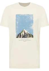 MUSTANG Kurzarmshirt T-Shirt Weiß/Creme/Khaki/Hellblau/Beige