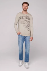 CAMP DAVID Langarmshirt Khaki/Gelb/Dunkelgrün