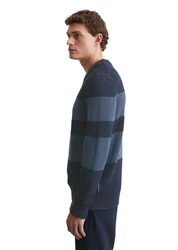 Marc O'Polo Rundhalspullover Dunkelblau/Hellblau/Blau/Grau