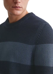 Marc O'Polo Rundhalspullover Dunkelblau/Hellblau/Blau/Grau