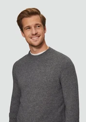 s.Oliver Strickpullover Dunkelgrau/Grau/Hellgrau