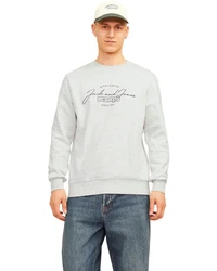 Jack & Jones Sweatshirt 2er-Pack Print Logo Pullover Dunkelblau/Grau/Blau