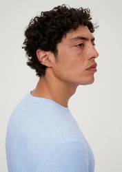 s.Oliver Kurzarmshirt T-Shirt mit Frontprint Hellblau
