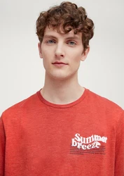 s.Oliver Kurzarmshirt T-Shirt mit Frontprint Rot