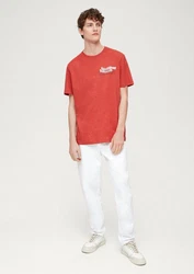 s.Oliver Kurzarmshirt T-Shirt mit Frontprint Rot