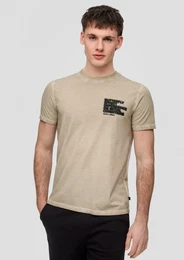 Kurzarmshirt T-Shirt mit Frontprint Garment Dye
