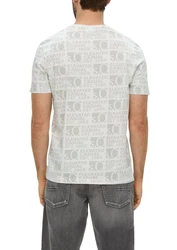 s.Oliver T-Shirt mit Logo-Print Grau/Weiß/Mintgrün