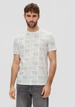 s.Oliver T-Shirt mit Logo-Print Grau/Weiß/Mintgrün