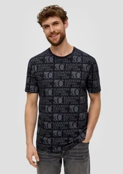 s.Oliver T-Shirt mit Logo-Print Dunkelblau/Schwarz