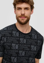 s.Oliver T-Shirt mit Logo-Print Dunkelblau/Schwarz