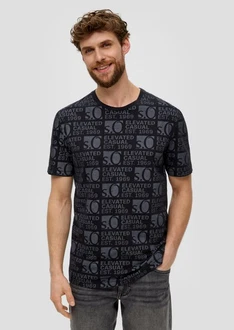s.Oliver T-Shirt mit Logo-Print Dunkelblau/Schwarz