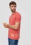 s.Oliver Kurzarmshirt T-Shirt mit Label-Print Rot