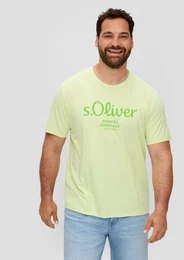 Kurzarmshirt T-Shirt mit Label-Print Logo
