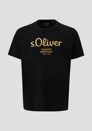 Kurzarmshirt T-Shirt mit Label-Print Logo