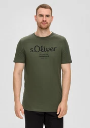 s.Oliver Kurzarmshirt T-Shirt mit Logo-Print Artwork 