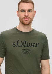 s.Oliver Kurzarmshirt T-Shirt mit Logo-Print Artwork 