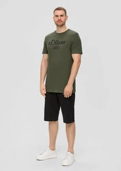 s.Oliver Kurzarmshirt T-Shirt mit Logo-Print Artwork 