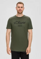 s.Oliver Kurzarmshirt T-Shirt mit Logo-Print Artwork 