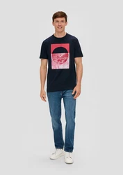 s.Oliver T-Shirt Kurzarmshirt Dunkelblau/Schwarz/Rot/Mischfarben