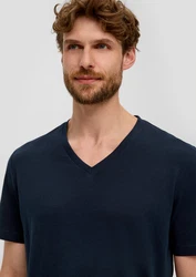 s.Oliver Kurzarmshirt Basic-T-Shirt im 2er-Pack Dunkelblau
