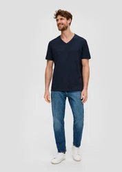 s.Oliver Kurzarmshirt Basic-T-Shirt im 2er-Pack Dunkelblau