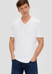 s.Oliver Kurzarmshirt Basic-T-Shirt im 2er-Pack Weiß/Creme