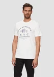 s.Oliver Kurzarmshirt Printshirt Weiß/Creme