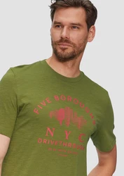 s.Oliver Kurzarmshirt Printshirt Dunkelgrün/Grün