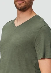 s.Oliver T-Shirt mit V-Ausschnitt Dunkelgrün/Grün