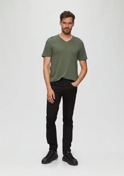 s.Oliver T-Shirt mit V-Ausschnitt Dunkelgrün/Grün